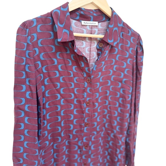 Reformation Retro Print Hugh Shirt Dress - Picture 10 of 16